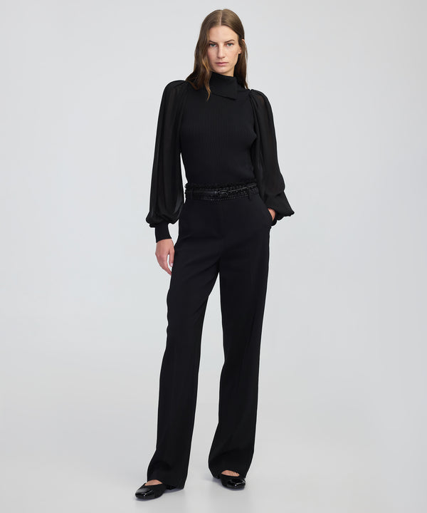 Ipekyol Mixed Media Knit Top Black