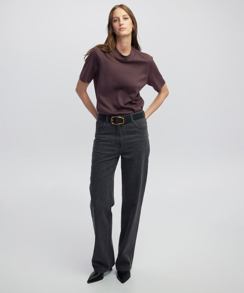 Ipekyol Relaxed Fit Basic T-Shirt Bordoux