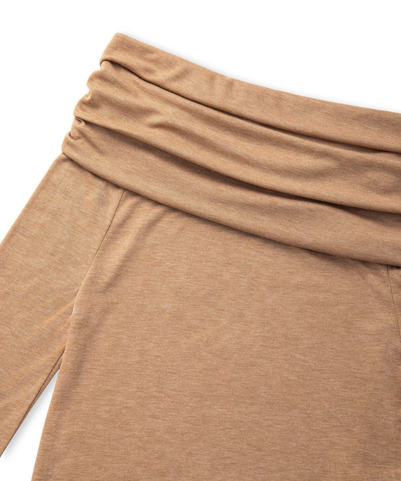 Ipekyol Off-The-Shoulder T-Shirt Camel