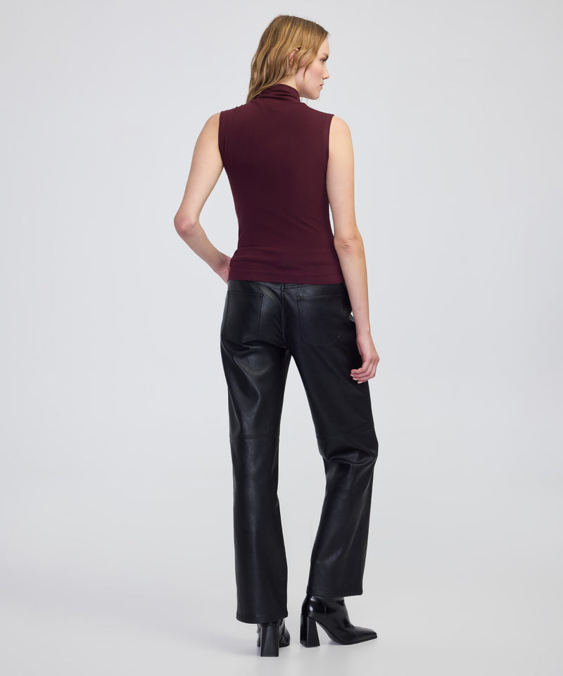 Ipekyol High-Neck Basic T-Shirt Bordoux