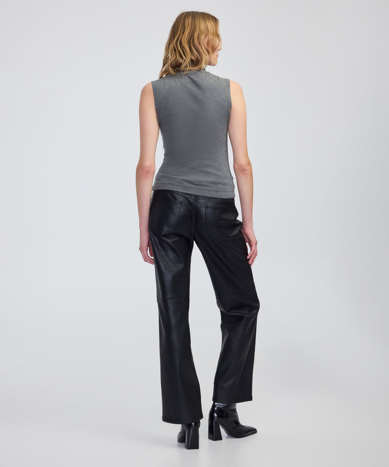 Ipekyol High-Neck Basic T-Shirt Anthracite