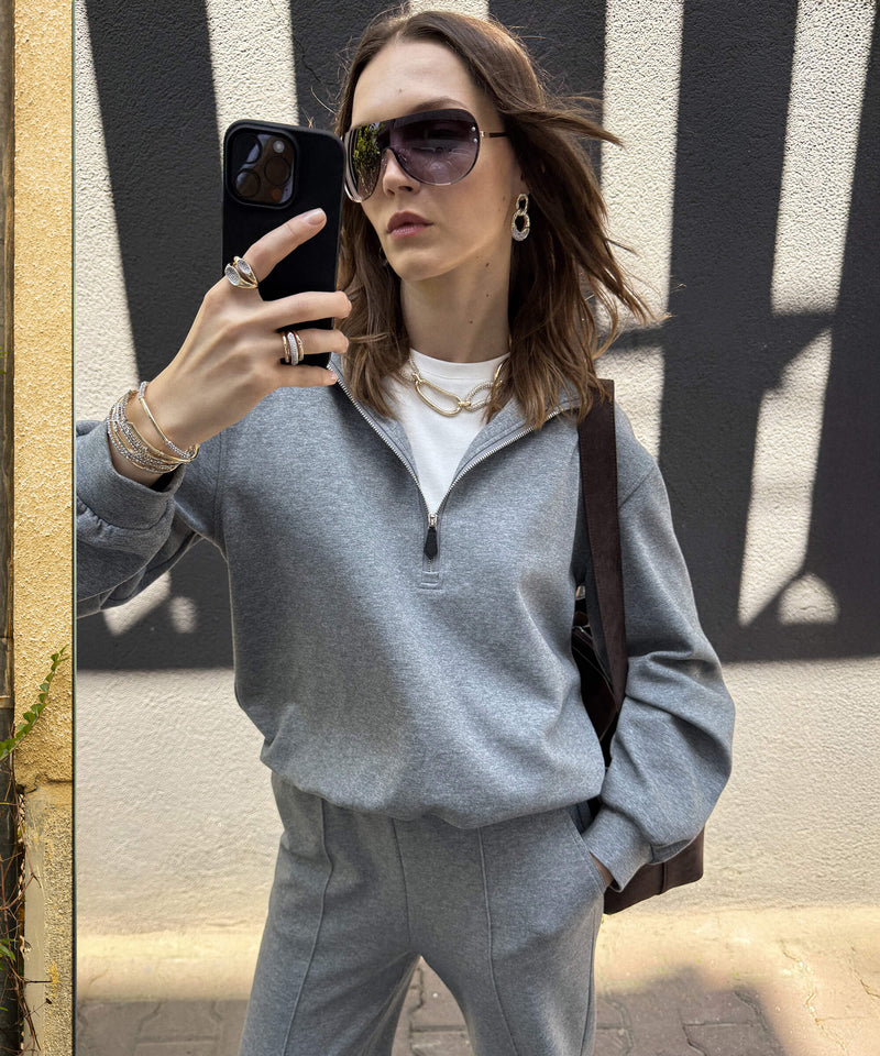 Ipekyol Layered Sweatshirt  Grey Melange