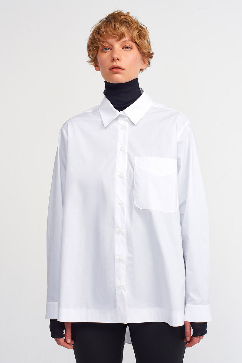 NU Single Pocket Solid Shirt Off White