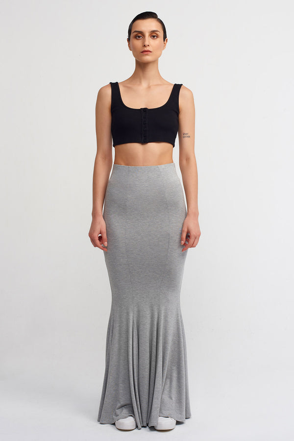 NU Comfortable Mermaid Skirt Grey Melange
