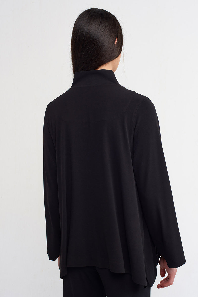 NU Button-Detailed Jersey Cardigan With Pockets Black