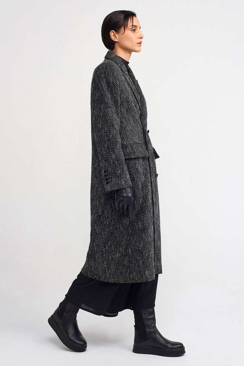 NU Textured Chic Coat Anthracite