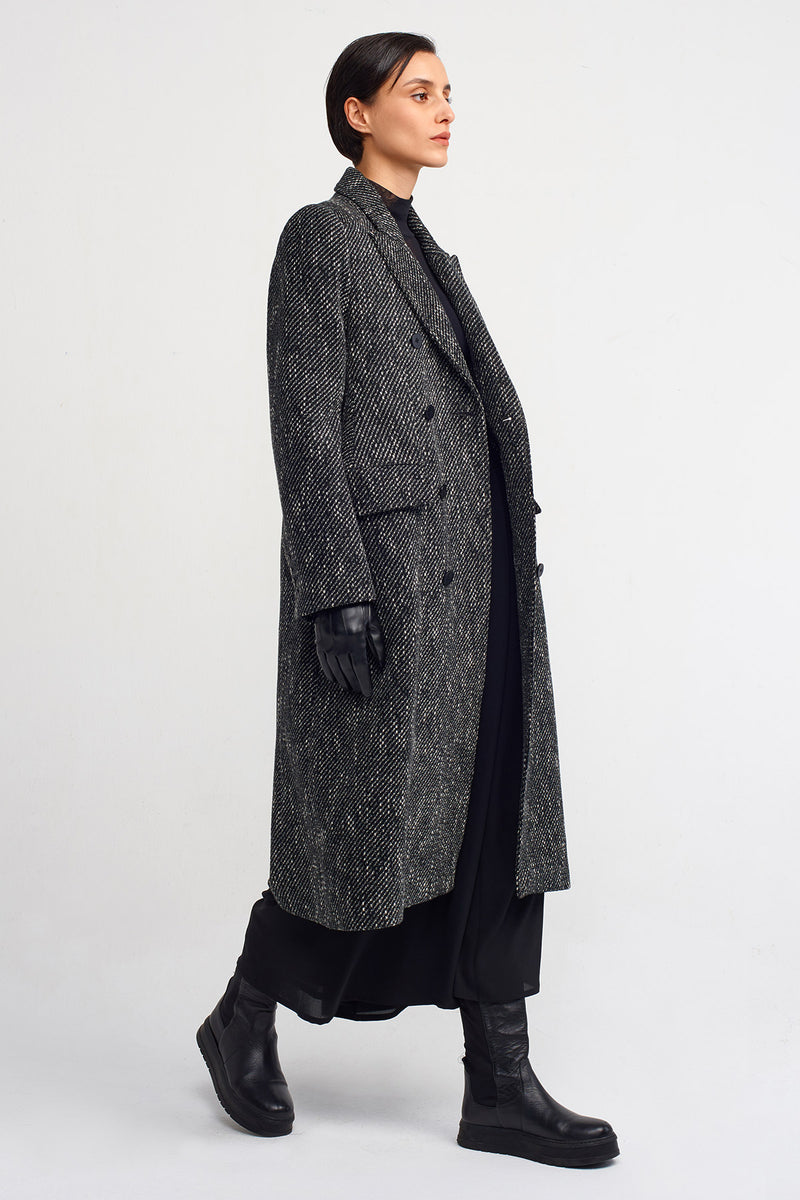 NU Textured Chic Coat Anthracite