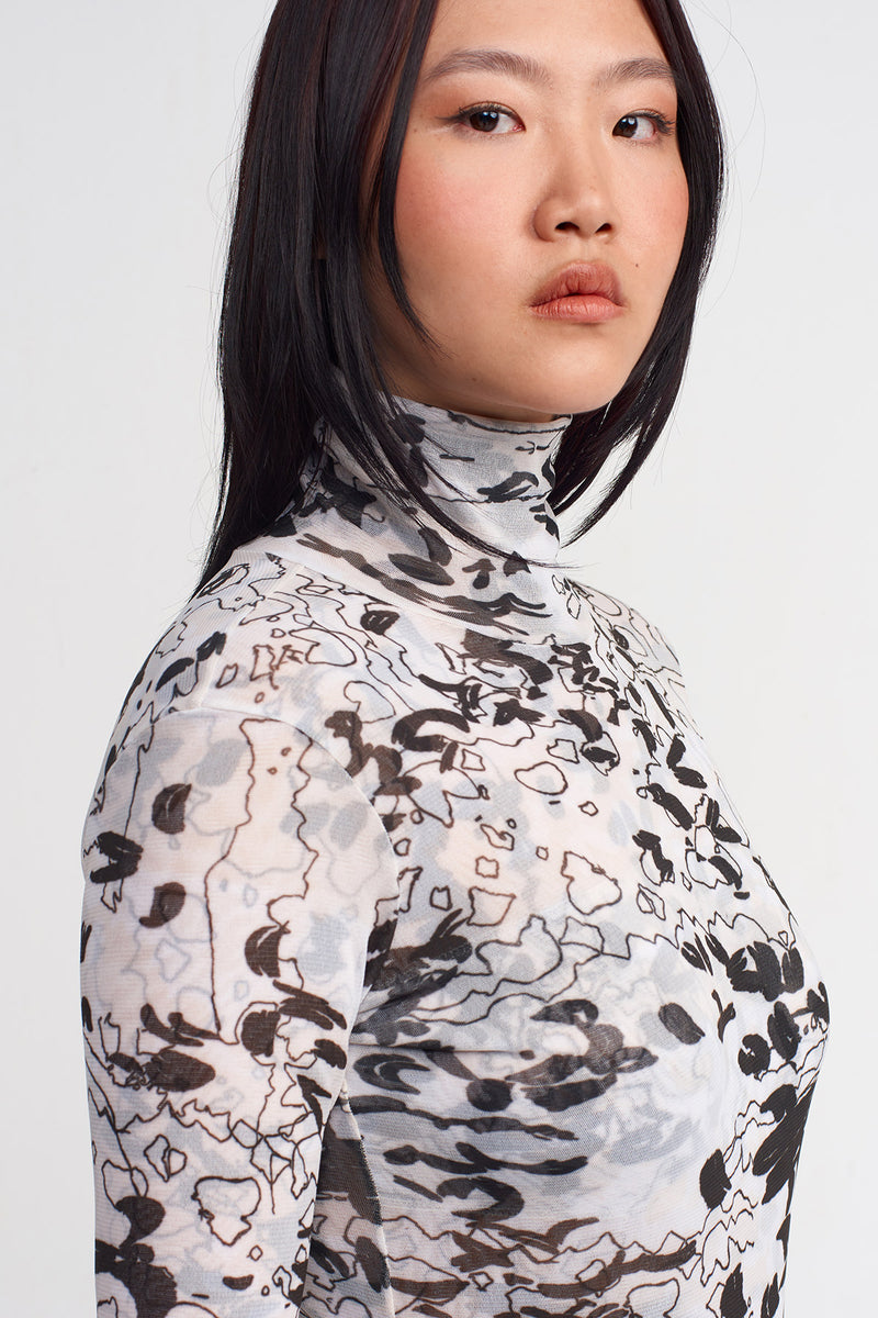 NU Patterned Mesh Bodysuit Multi Color