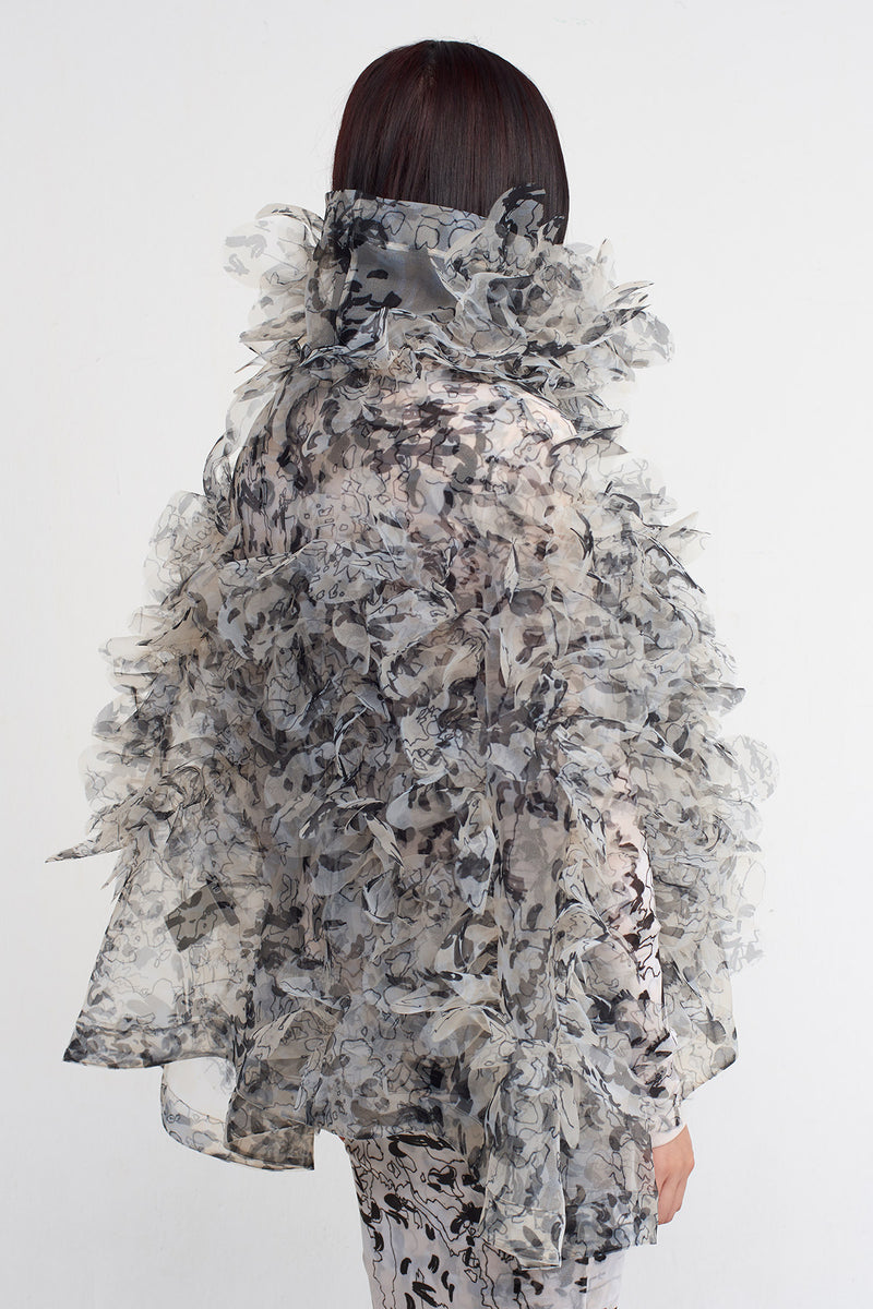 NU Ruffled Turtleneck Blouse Multi Color