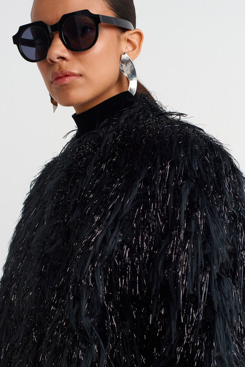 NU Plush Chic Crop Top Black