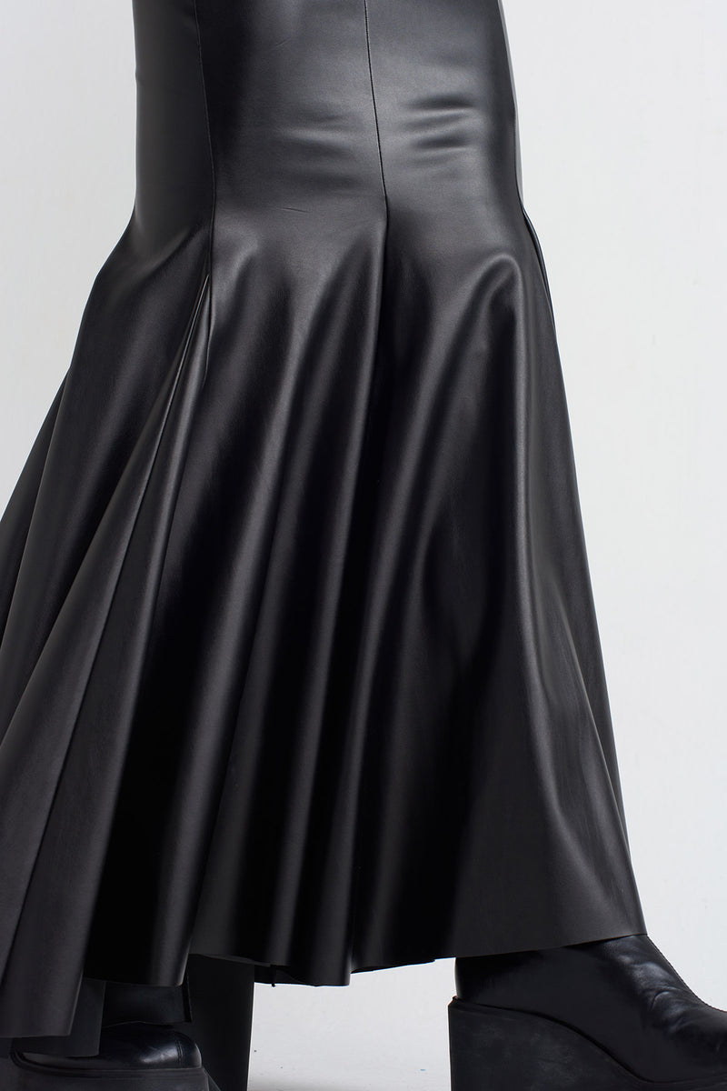 NU Vegan Leather Mermaid Skirt Black