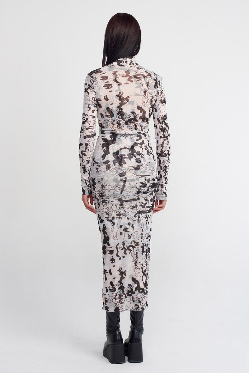 NU Printed Tulle Dress Multi Color