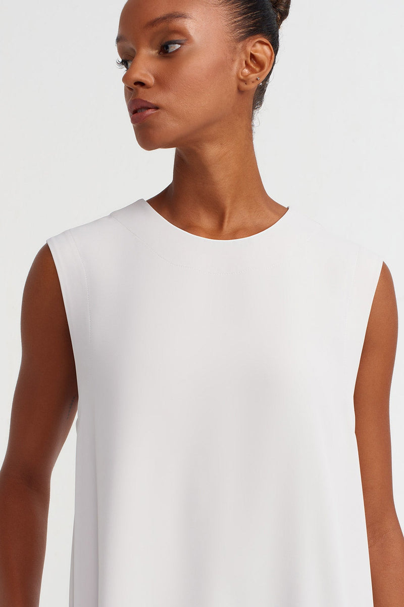 NU Sleeveless Long Straight Dress Ice