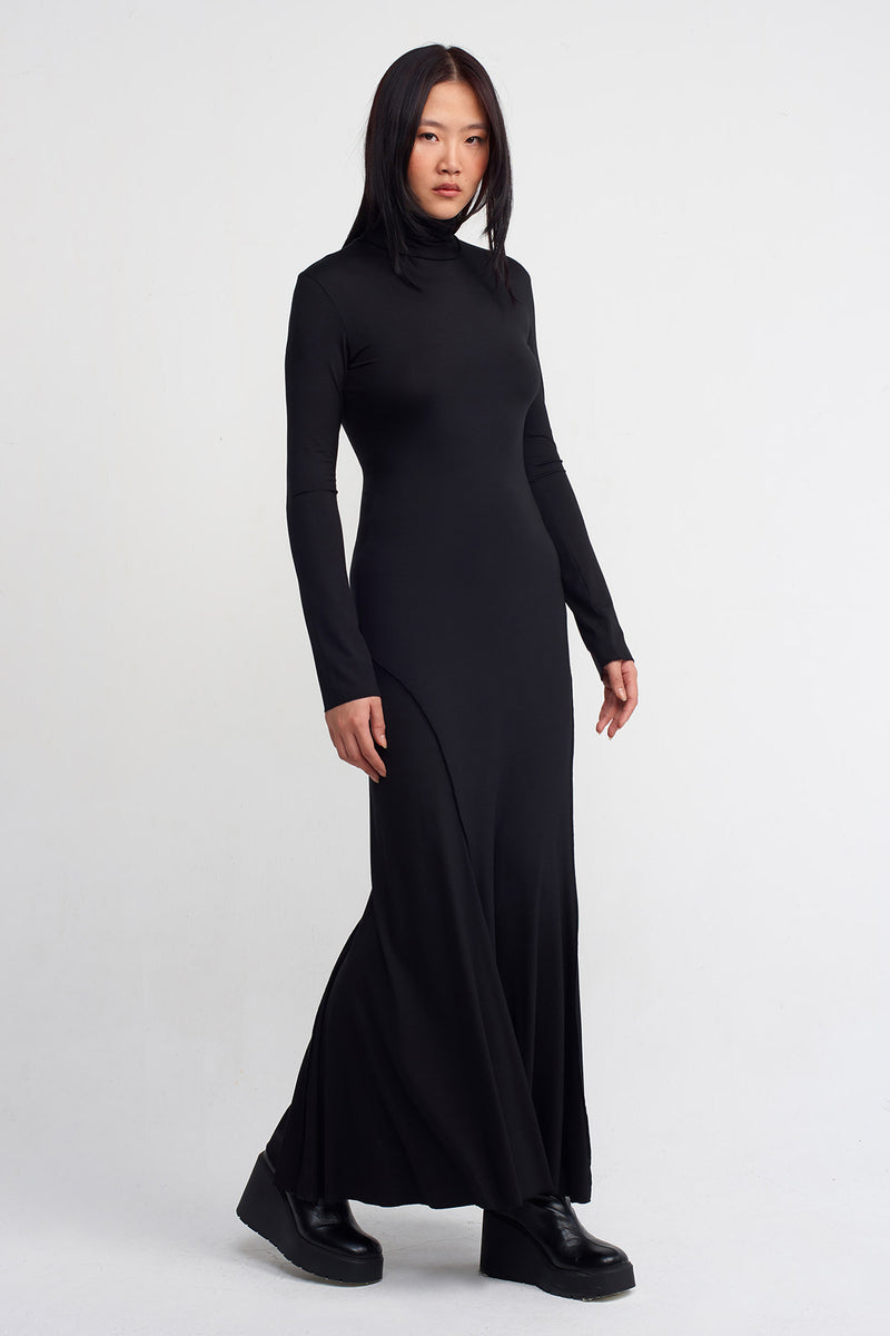 NU Jersey Slim Long Dress Black
