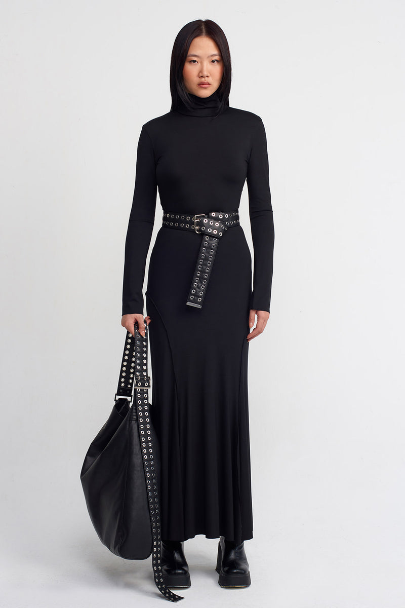 NU Jersey Slim Long Dress Black