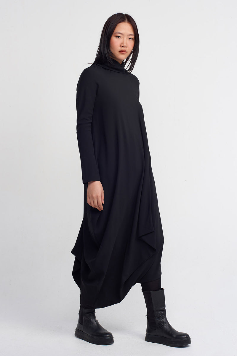 NU Draped Jersey Dress Black