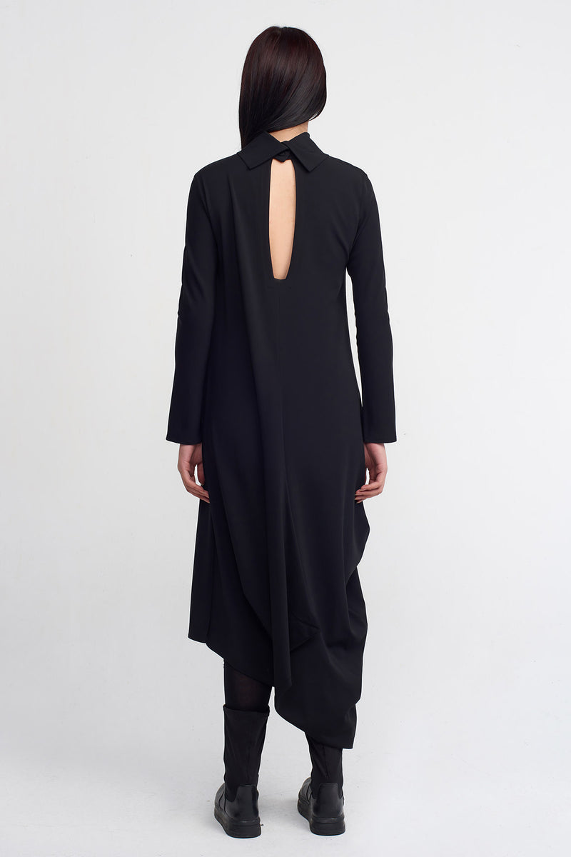 NU Draped Jersey Dress Black
