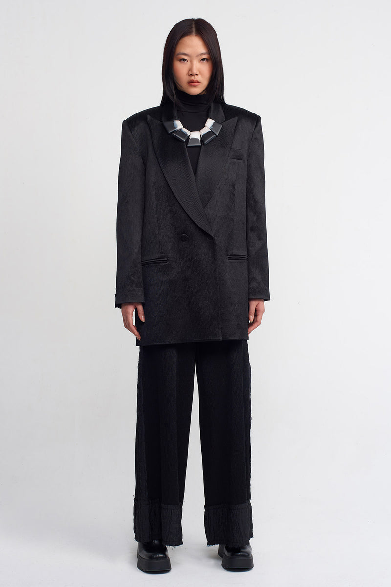 NU Crinkle Blazer Jacket Black