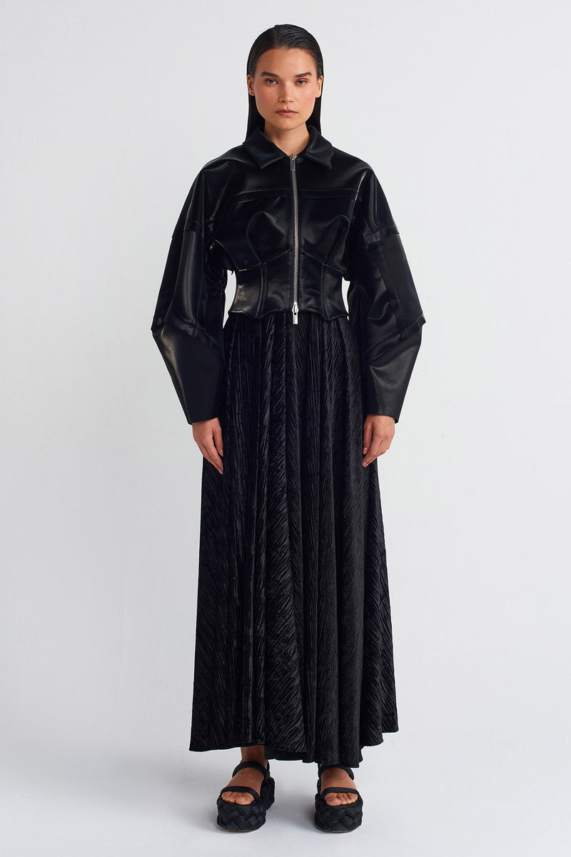 NU Shiny Corseted Chic Jacket Black