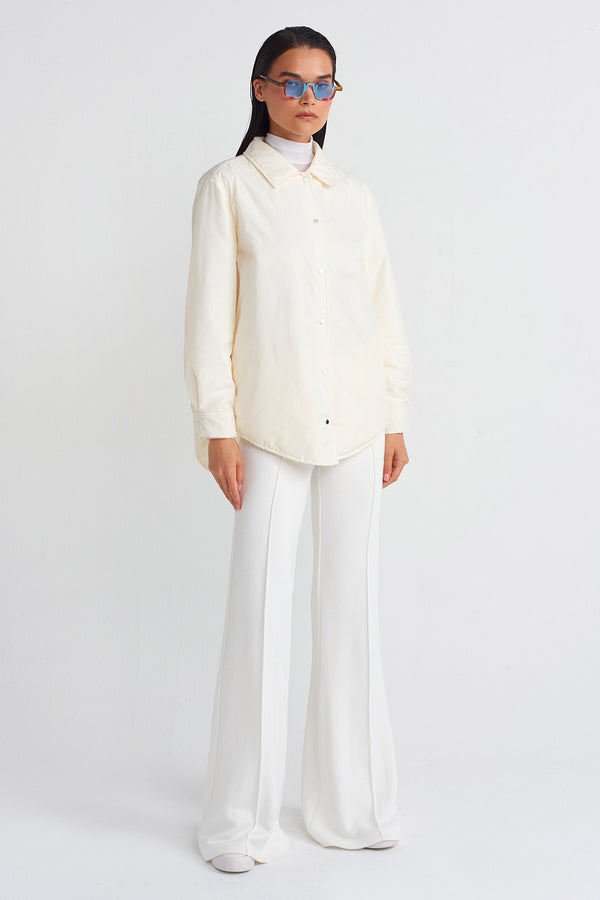NU Padded Shirt Jacket Ecru