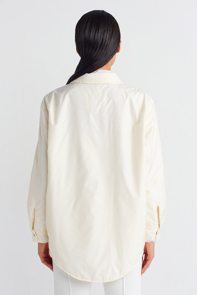 NU Padded Shirt Jacket Ecru