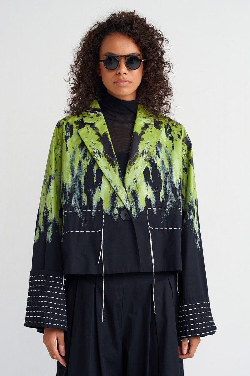 NU Printed And Embroidered Jacket Multi Color