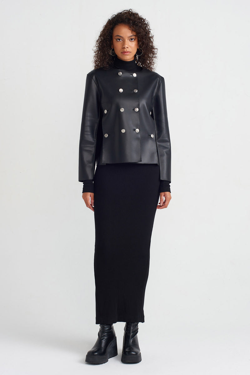NU Stylish Leather Jacket Black