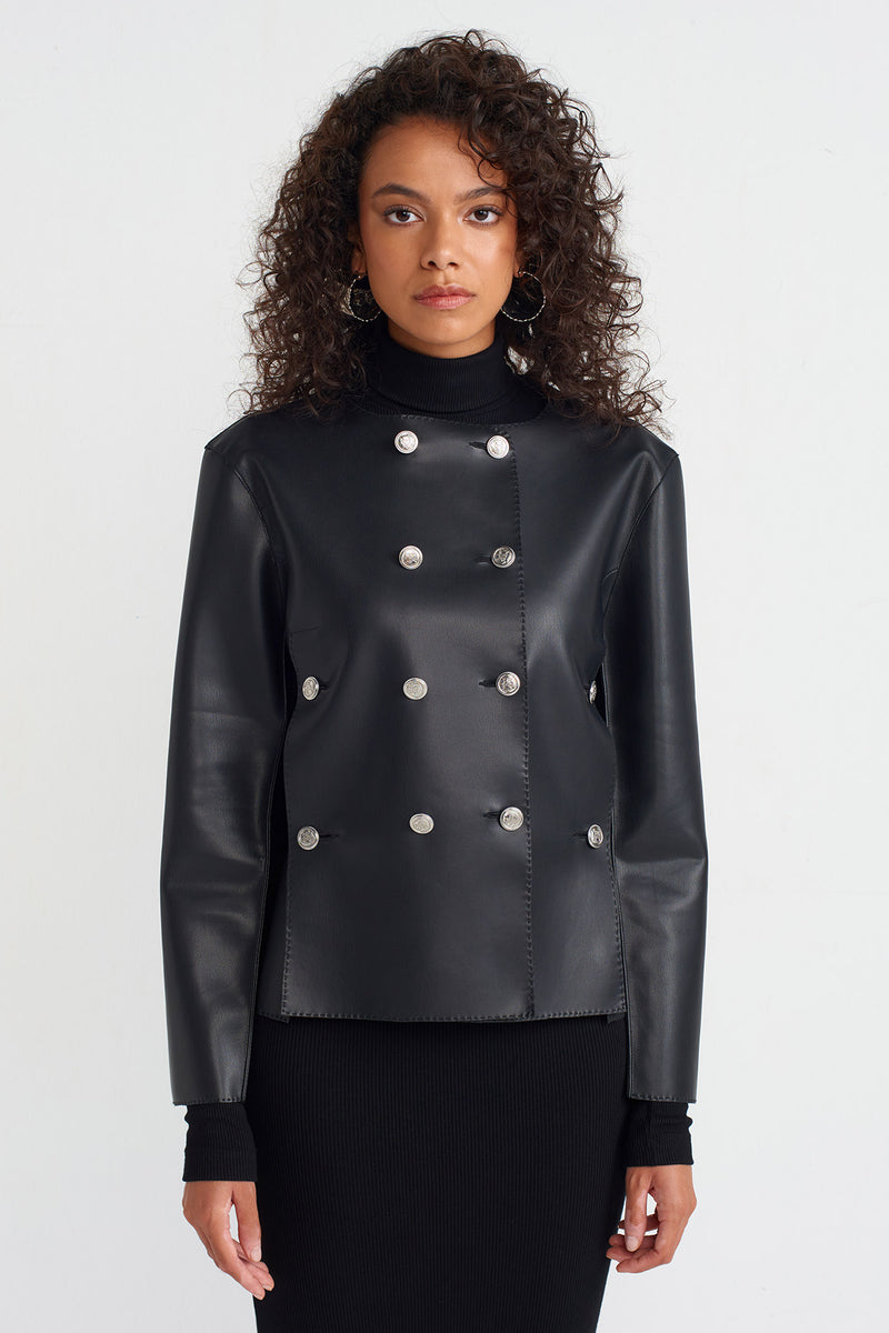 NU Stylish Leather Jacket Black