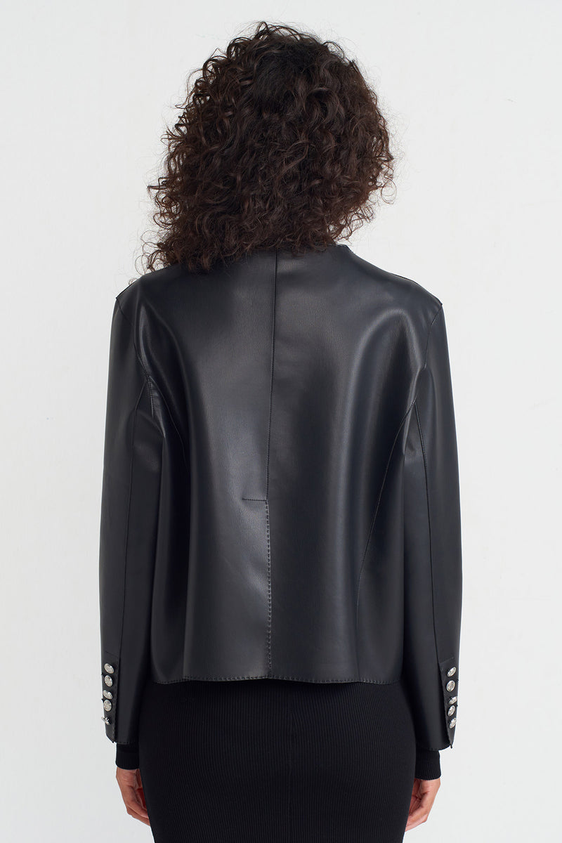 NU Stylish Leather Jacket Black