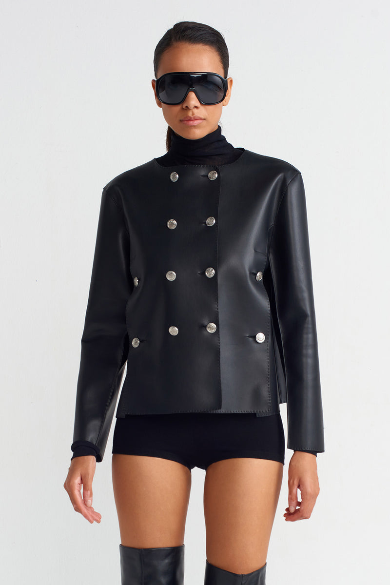 NU Stylish Leather Jacket Black