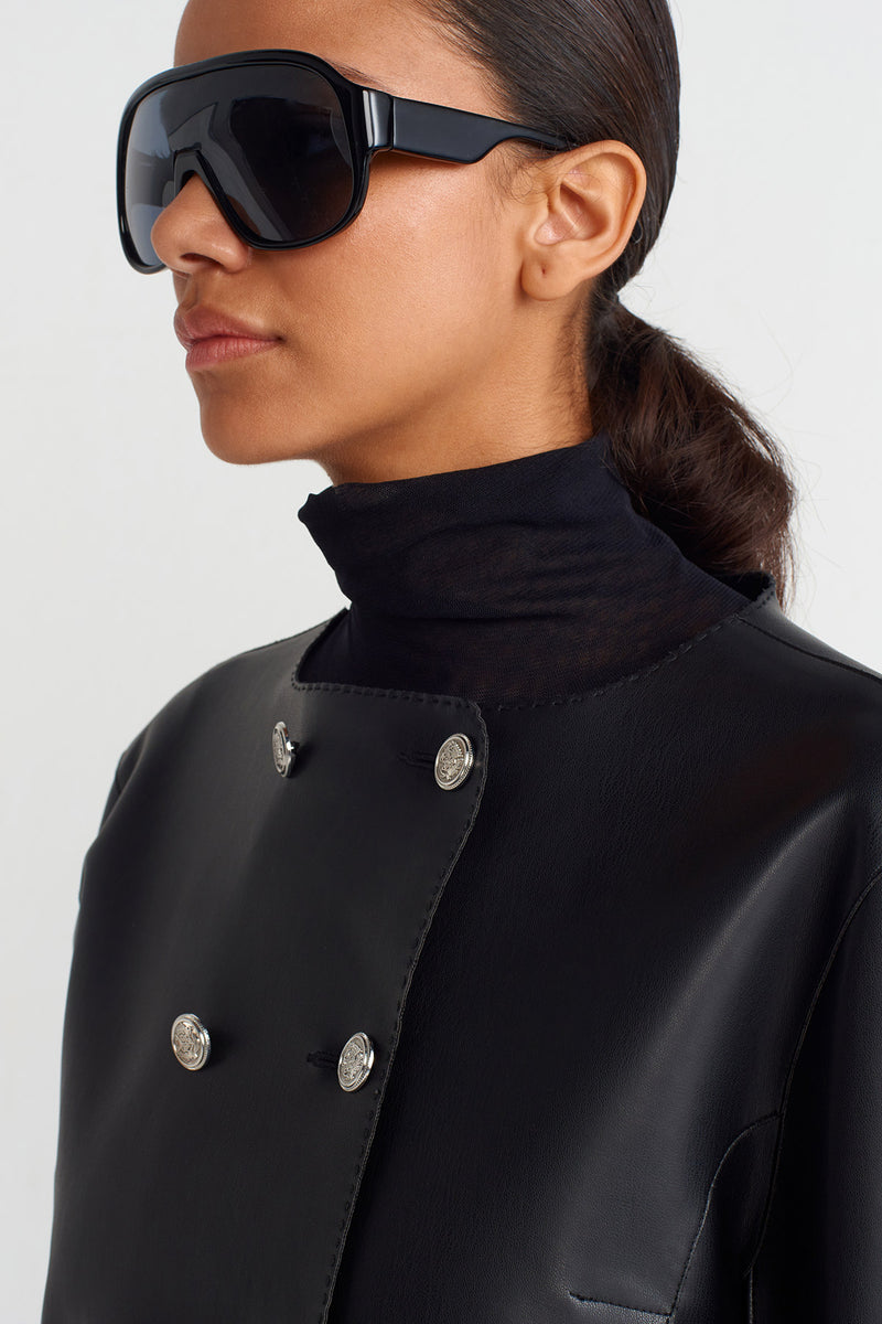 NU Stylish Leather Jacket Black