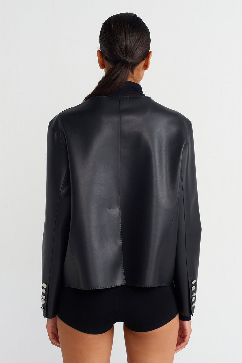 NU Stylish Leather Jacket Black