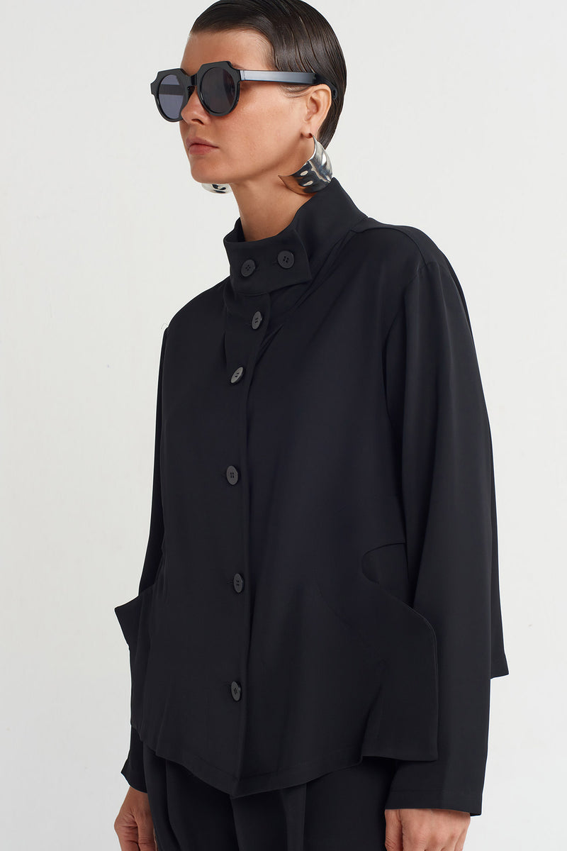 NU Special Pocket Buttoned Cardigan Black