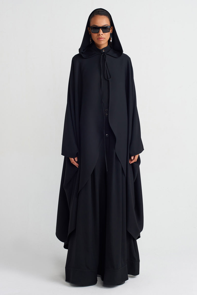 NU Hooded Cape Black