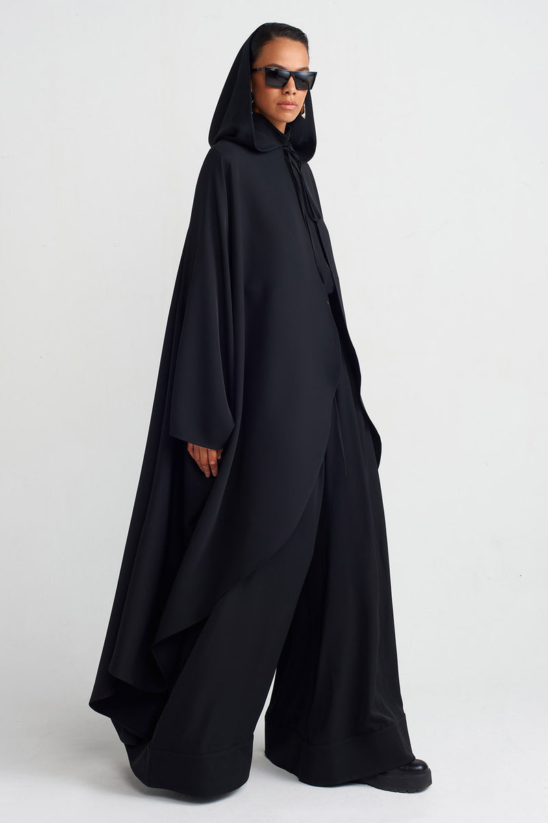NU Hooded Cape Black