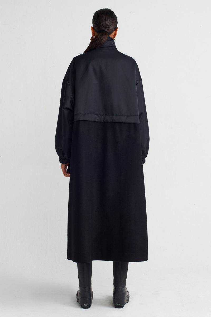 NU Long Sporty Coat Black+Black