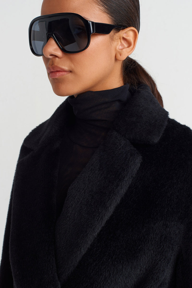 NU Soft Plush Chic Coat Black
