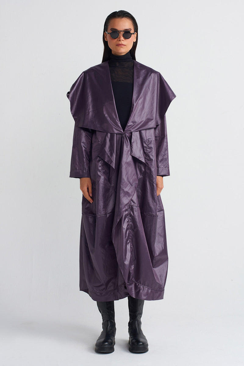 NU Long Kimono Raincoat Plum