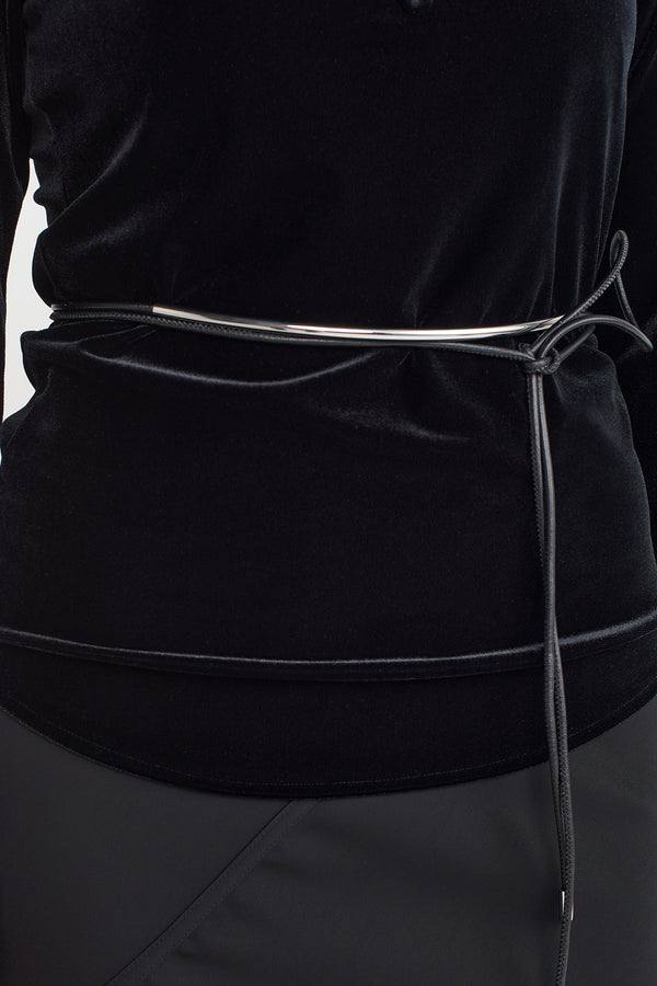 NU Metal Detailed Rope Belt Black/W/Silver