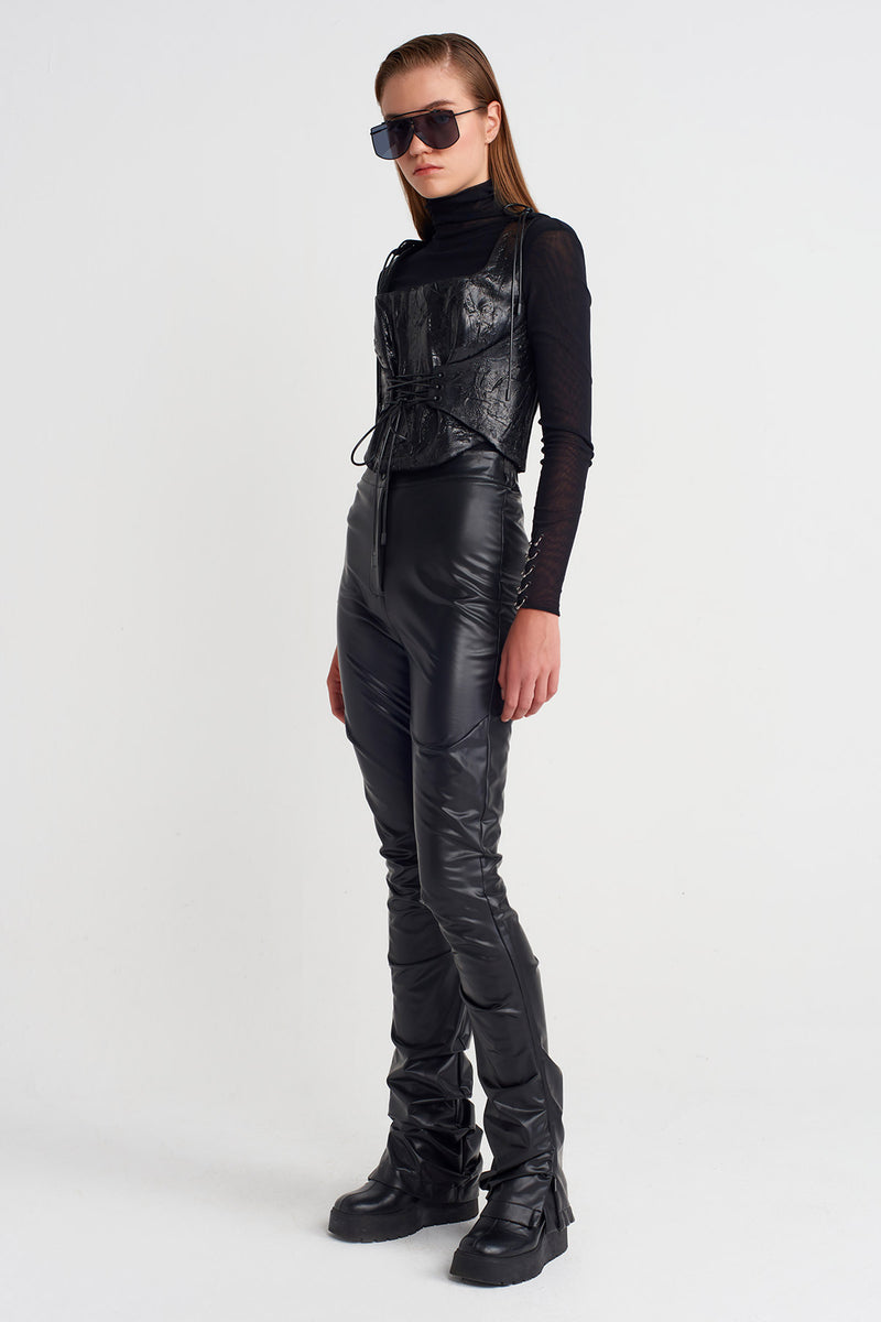 Nu Lace-Up Corset Bustier Black