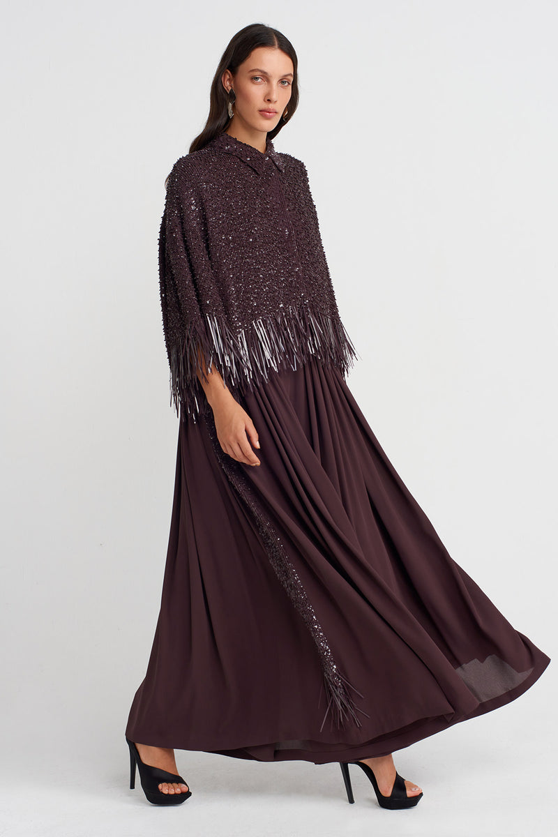 Nu Sequin Elegant Blouse Eggplant