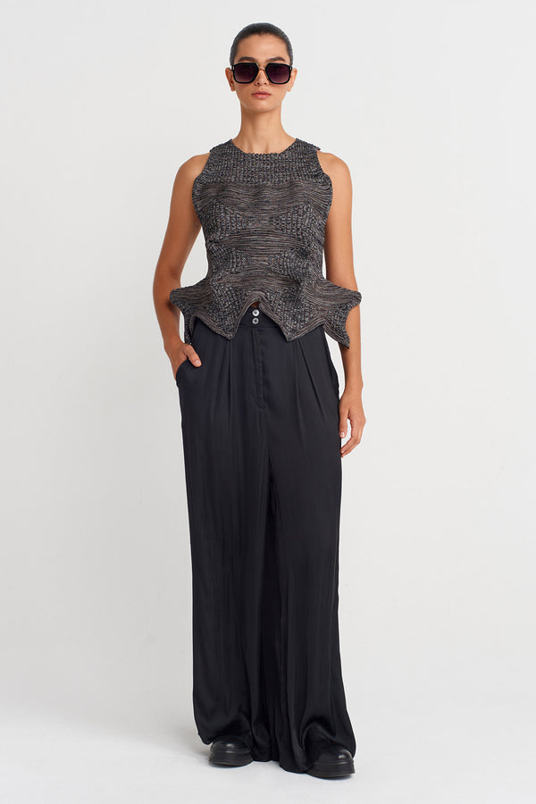 Nu Origami Form Knit Top Black