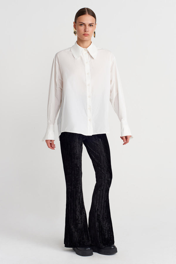 Nu Oversized Fine Taffeta Shirt Milk Serum