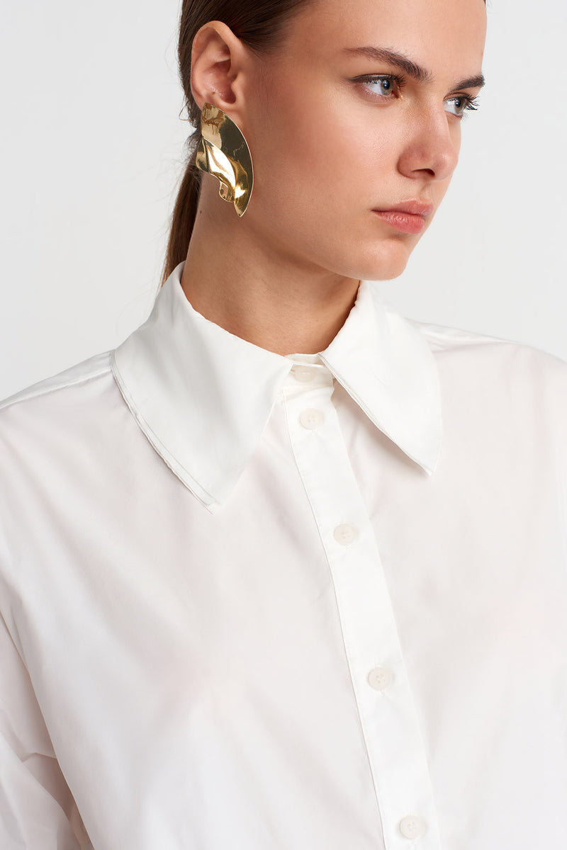 Nu Oversized Fine Taffeta Shirt Milk Serum