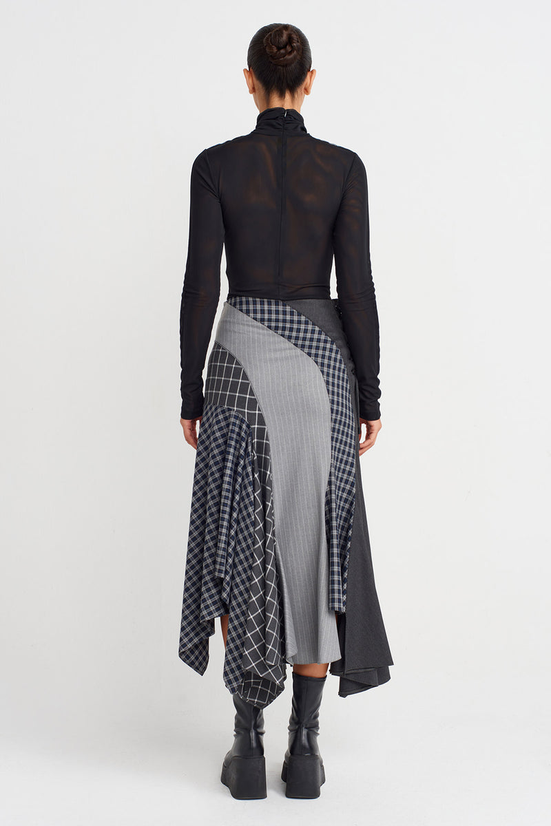 Nu Plaid Midi Skirt Multi Color