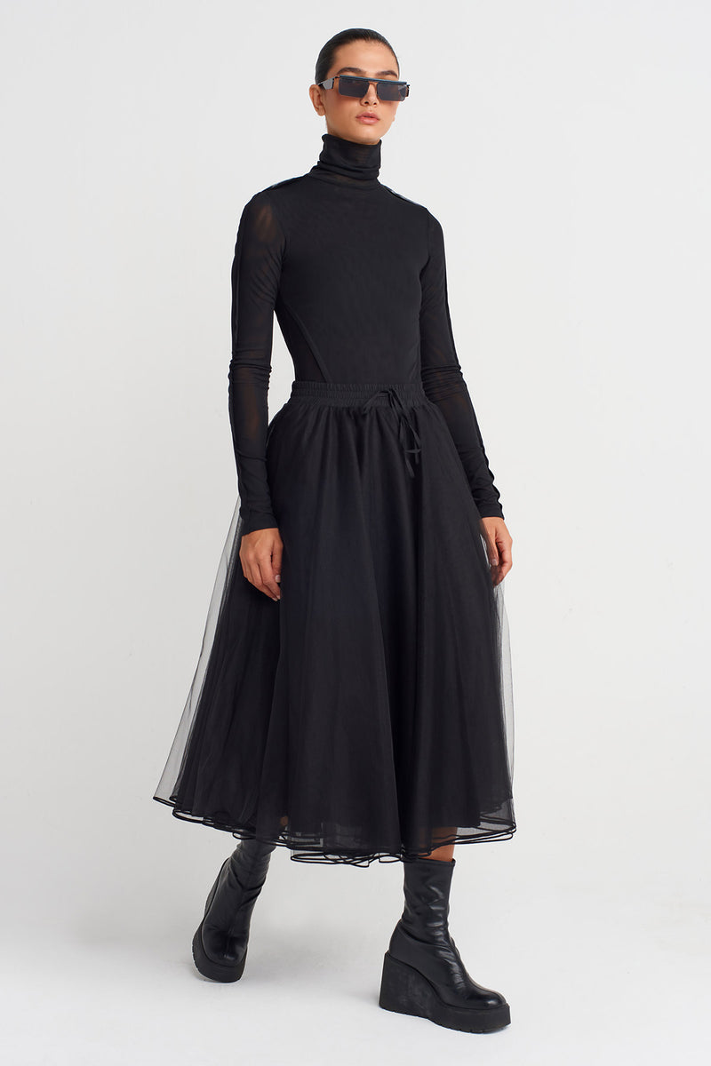 Nu Midi Tulle Skirt Black