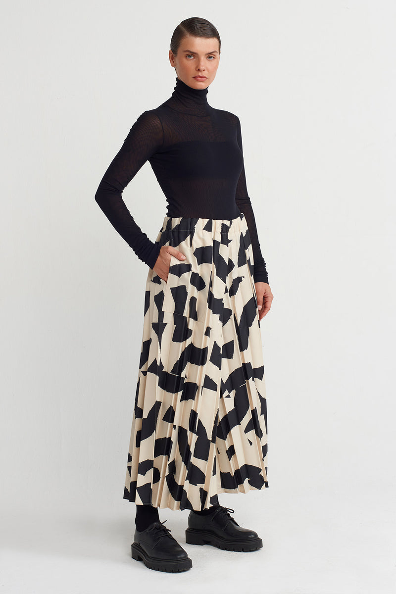 Nu Patterned Pleated Trousers Multi Color