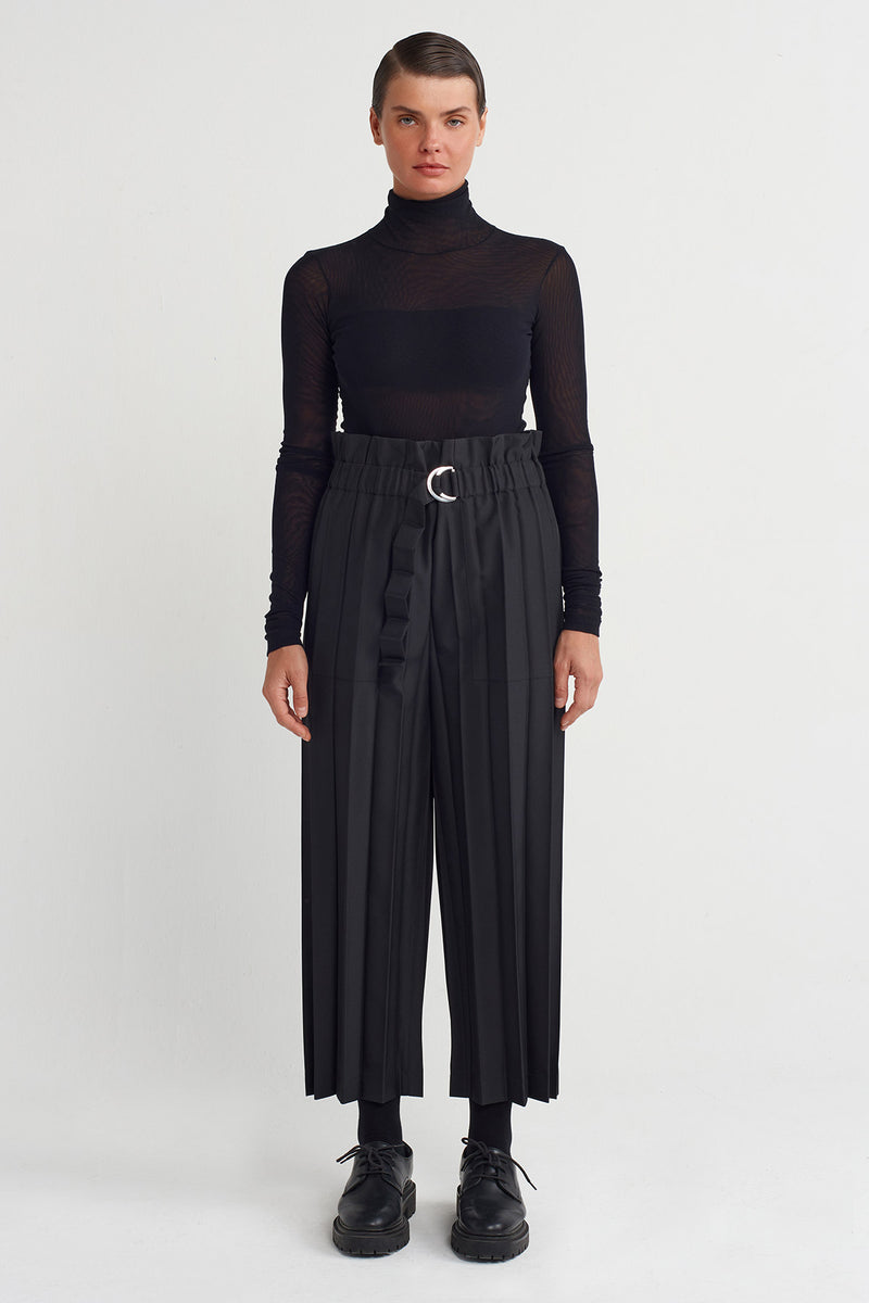 Nu Pleated Trousers Black