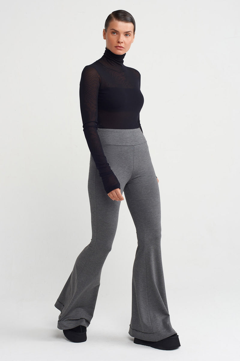 Nu Slim Fit Bootcut Trousers Grey Melange