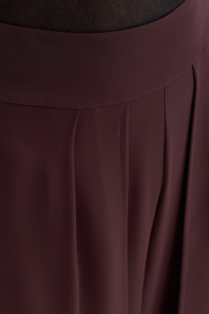 Nu High-Waisted Wide-Leg Trousers Eggplant